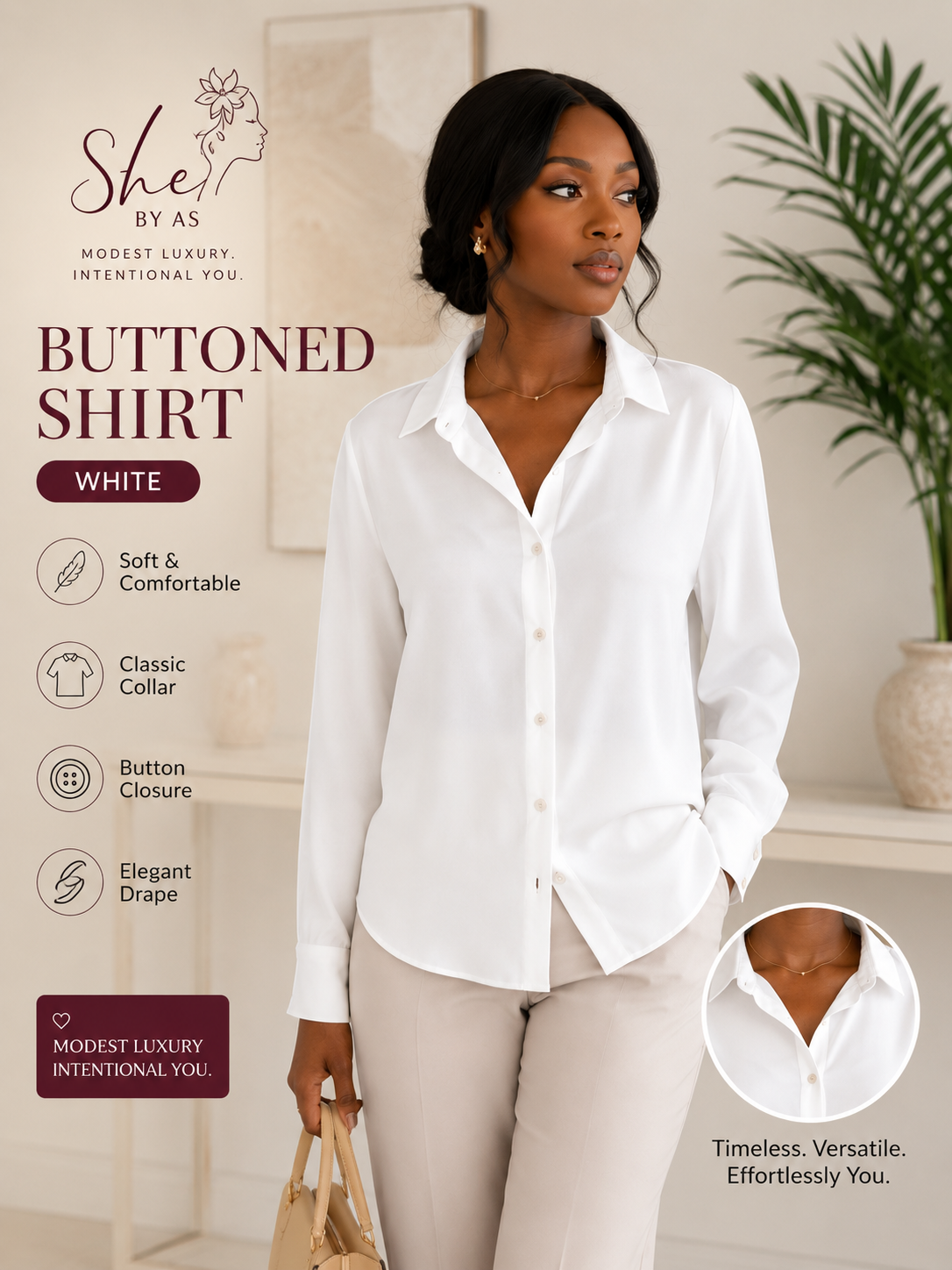 Women's Classic Buttoned Shirt - White