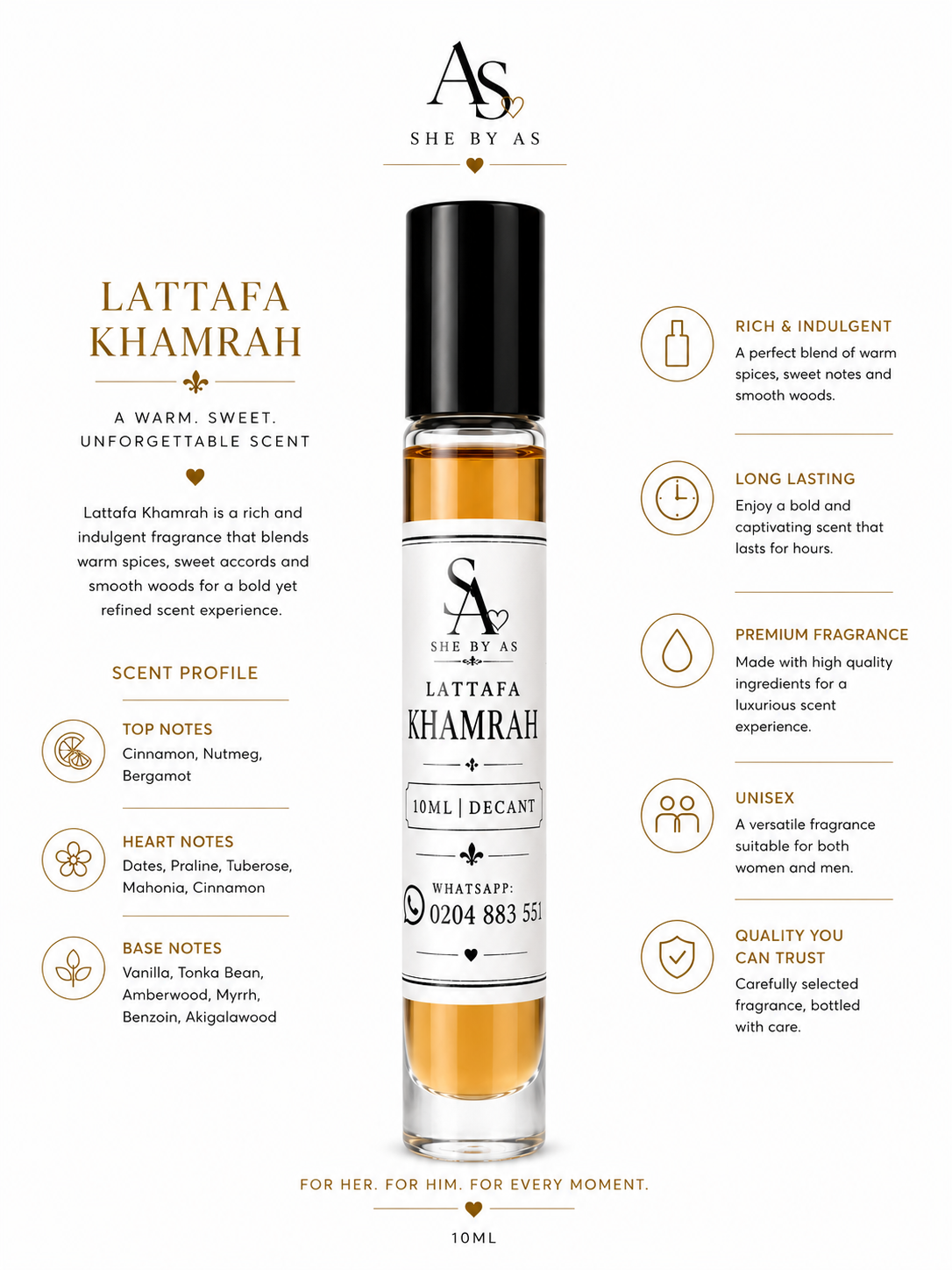 Lattafa Khamrah Luxury Decant - 10ml Spray